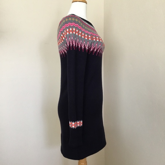 Eliza J Fair Isle Pattern Sweater Dress Navy Size XS - Picture 2 of 7